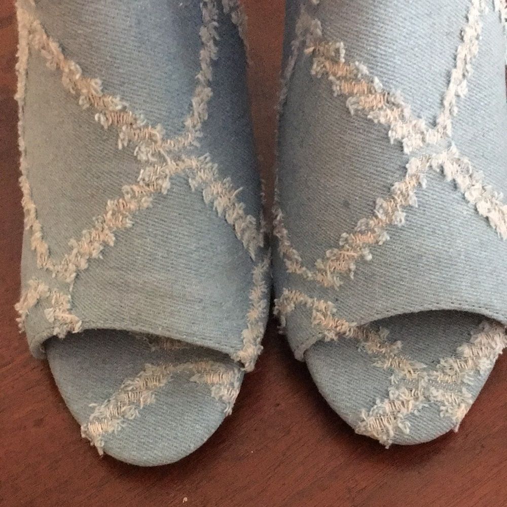 Blue peep toe ankle booties - Picture 9 of 12